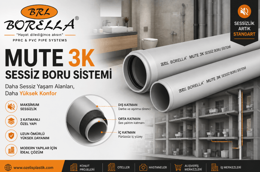 MUTE 3K Sessiz Boru Sistemi Nedir? Apartmanlarda Gürültüyü Azaltan Modern Çözüm