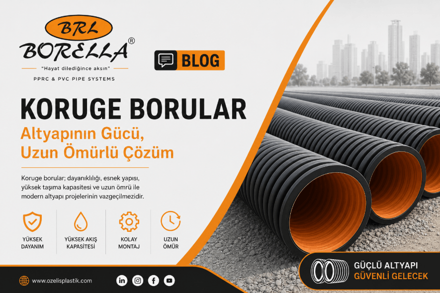 Koruge Boru | HDPE Koruge Boru | Çift Cidarlı Koruge Boru | Borella Altyapı Boru Sistemleri