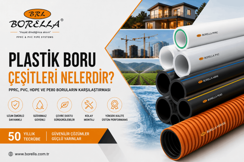 Plastik Boru Çeşitleri Nelerdir? PPRC, PVC, HDPE ve PE80 Boruların Karşılaştırması (2026 Rehberi)