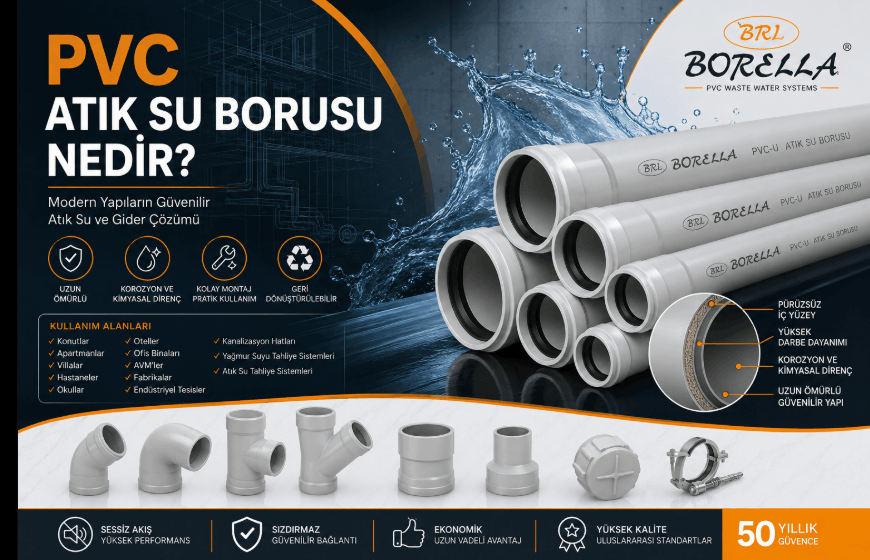 PVC Atık Su Borusu Nedir? PVC Gider Borusu Özellikleri, Kullanım Alanları, Avantajları ve Doğru PVC Boru Seçim Rehberi