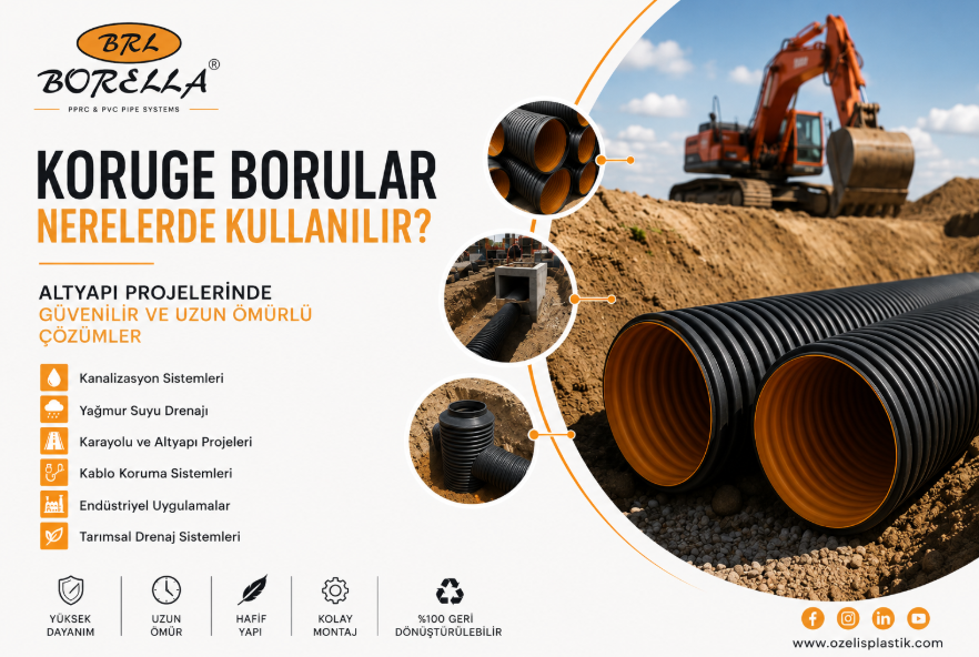Koruge Borular Nerelerde Kullanılır? Altyapı Projeleri İçin Kapsamlı Rehber | Borella