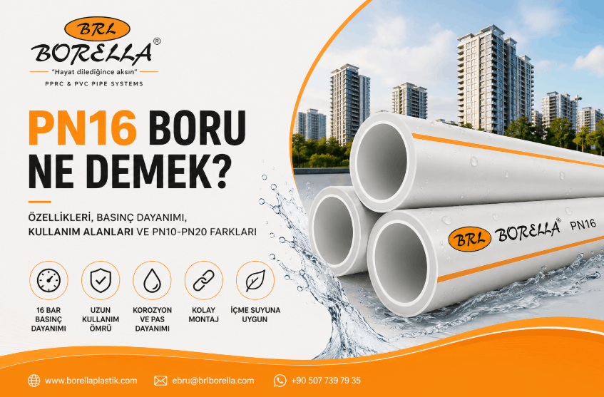 PN16 Boru Ne Demek? Özellikleri, Basınç Dayanımı, Kullanım Alanları ve PN10-PN20 Farkları