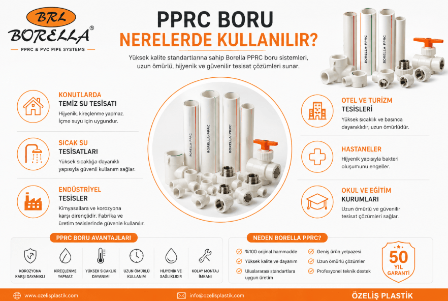 PPRC Boru Nerelerde Kullanılır? Evlerden Endüstriyel Tesislere Kadar Tüm Kullanım Alanları ve Avantajları