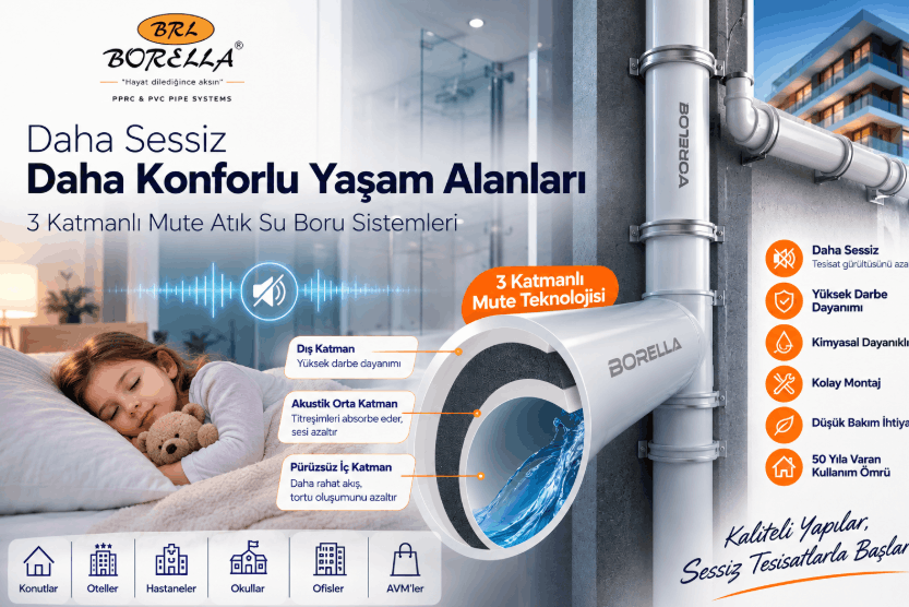Sessiz Atık Su Borusu Nedir? 3 Katmanlı Mute Boruların 50 Yıllık Dayanıklılığı ve Akustik Avantajları
