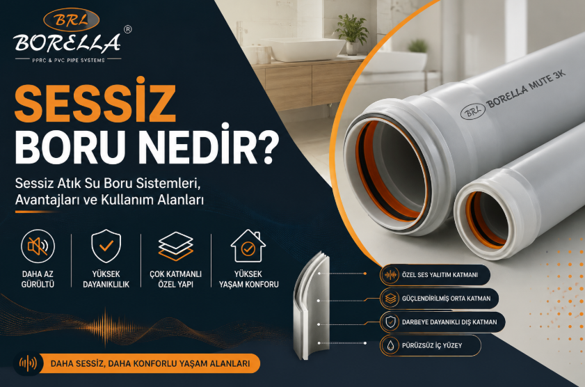Sessiz Boru Nedir? Sessiz Atık Su Boru Sistemleri, MUTE 3K Sessiz Atık Su Boru Sistemleri | Borella